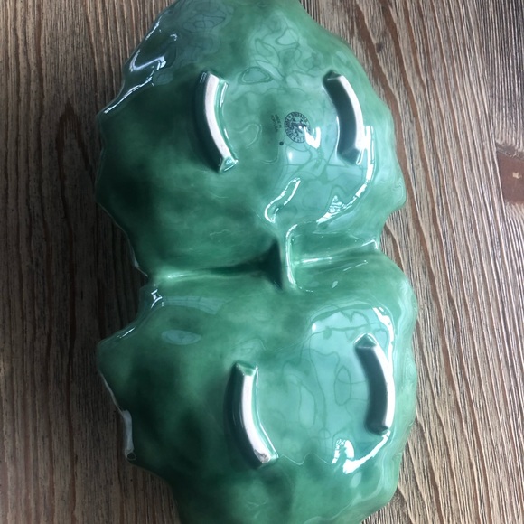 Bordallo Pinheiro Majolica Green Cabbage Ceramic two part Serving Bowl - Picture 4 of 10